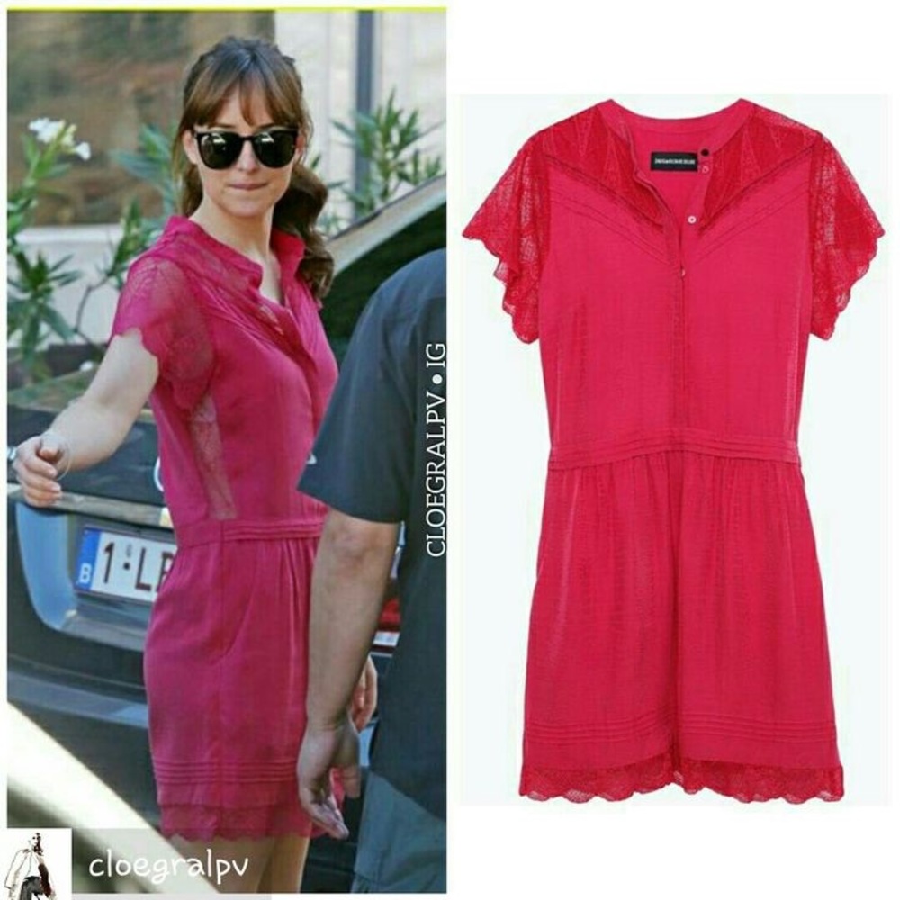 SUPER RARE Gorgeous Zadig & Voltaire red dress as seen on Dakota Johnson sz M
